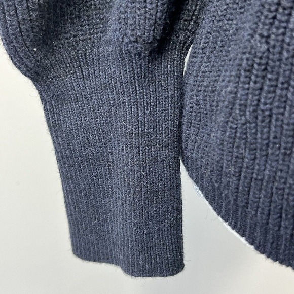 LK Bennett Navy Blue Puff Sleeve Knit Sweater Size S Jumper - Picture 8 of 12